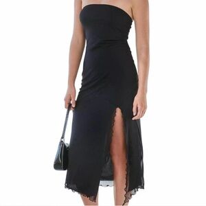 Urban Outfitters Samara Strapless Midi Dress, Black, S